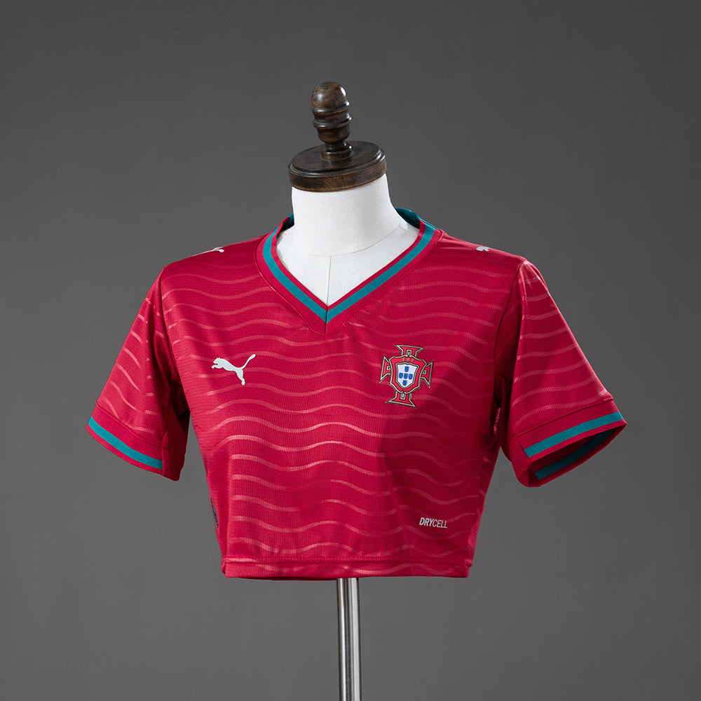 Camisola Principal Portugal 2026 - Croptop Feminino